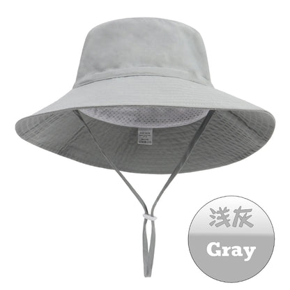 Summer Big Brim For Child Soft Breathable For Boys And Girls Outdoor Bucket Hat