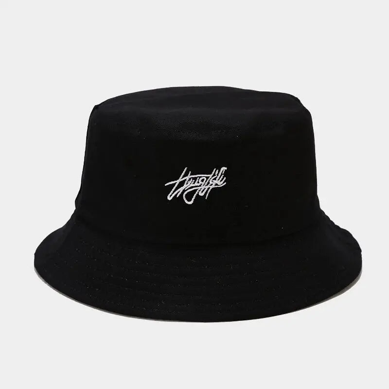 Unisex Letter Embroidery Printing Personality Bucket Hats