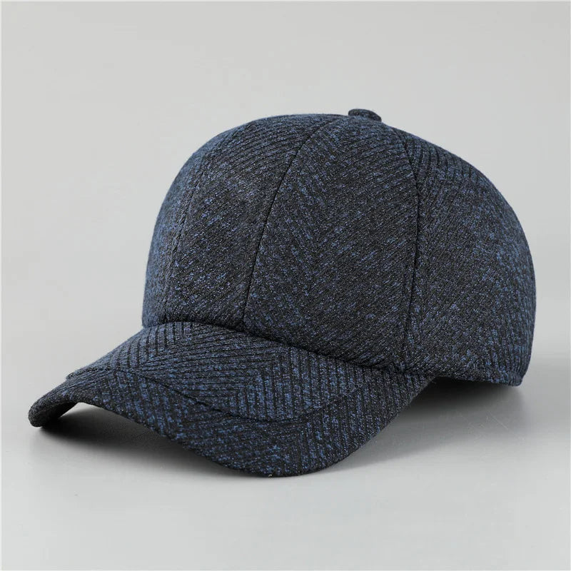 Auturnn Thick Warm Men Winter Baseball Cap With Ear Flaps