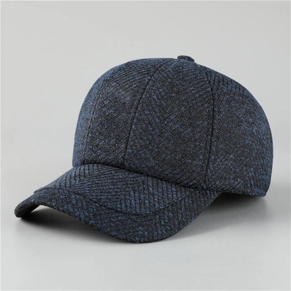 Auturnn Thick Warm Men Winter Baseball Cap With Ear Flaps