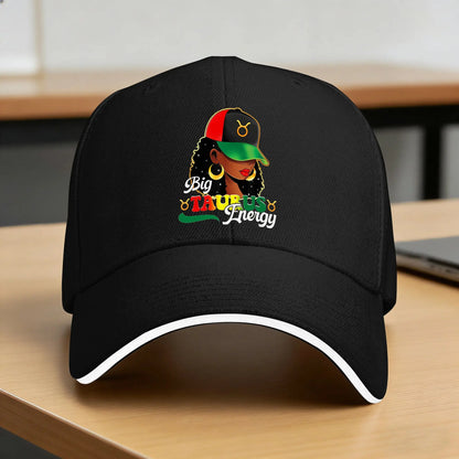 Big Taurus Energy Black Women Afro Girls Sun Baseball Cap