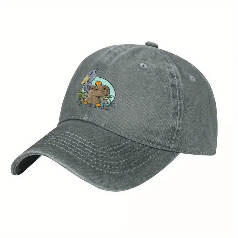 Shoebill Stork & Capybara Baseball Cap