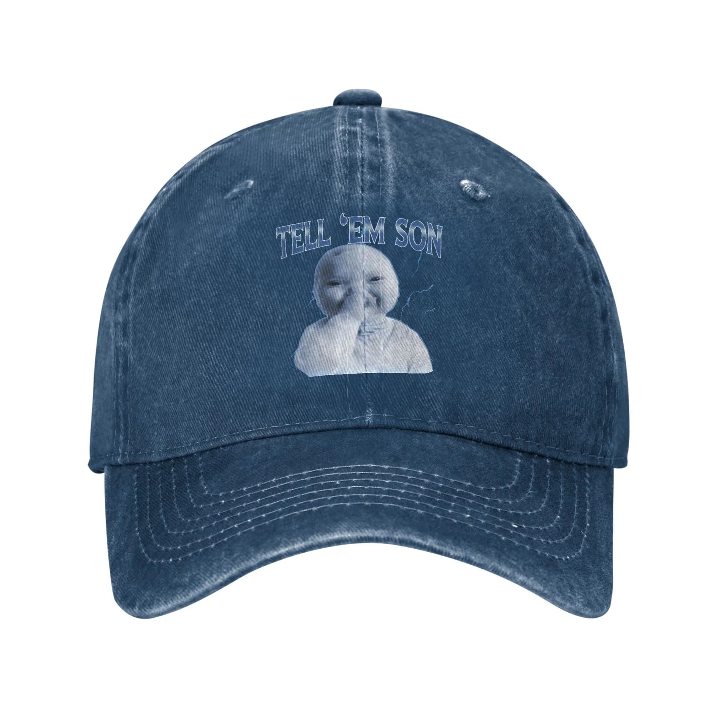Summer Tell Em Son AI Niche Motion Baby Holding Laugh Genz Tuff Meme Baseball Cap