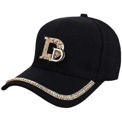 Fashion Diamond D Letter Baseball Cap