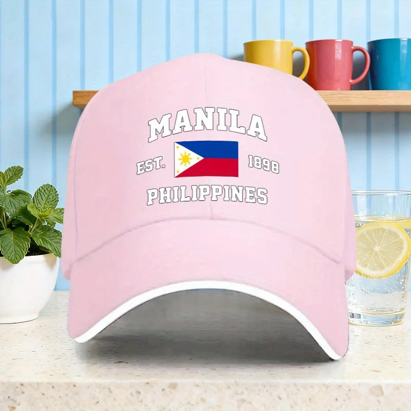 "MANILA PHILIPPINES" Printed Baseball Cap
