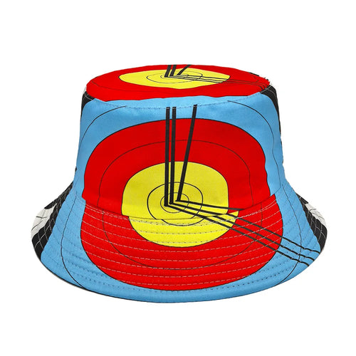 Target Bucket Hat Bow And Arrow Printing Fisherman Hats Double Sides For Men Women