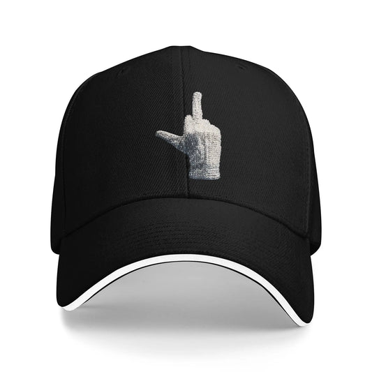 Baseball Cap Rhinestone Silver MJ Michael Jackson Glove Hand Silhouette Print