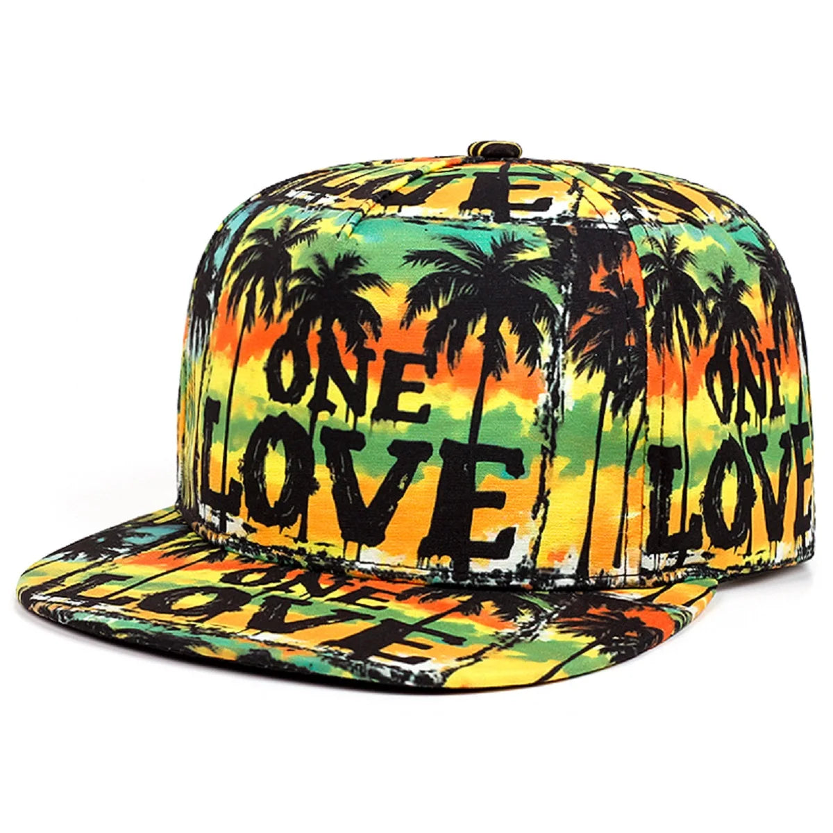 Printed LOVE Coconut Tree - Flat Edge Hat Fashion Men's Snapback Caps