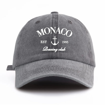 MONACO Print Washed Baseball Cap For Adults