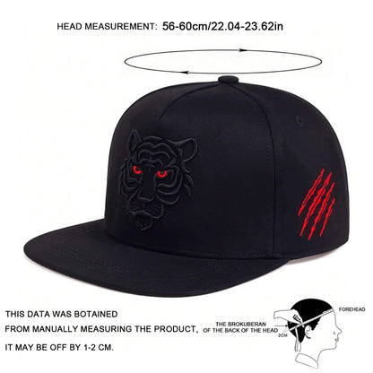 Unisex Tiger Embroidery Hip-hop Hats Baseball Caps Snapback Caps