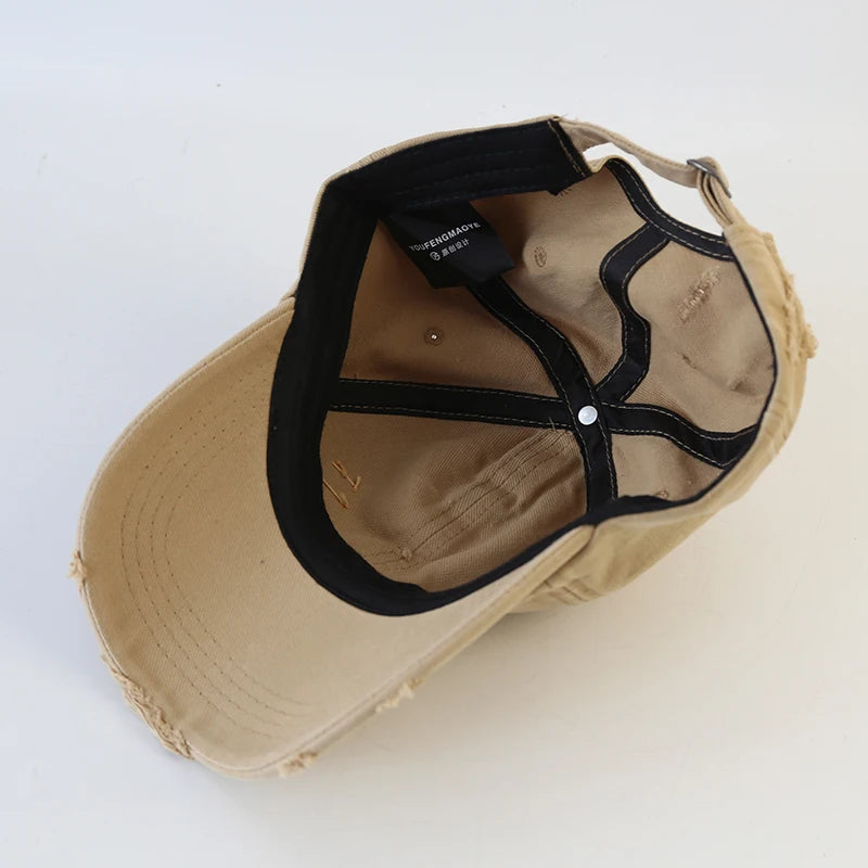 Baseball Cap Design American Youth Personalized Water Washed Punched Fashion