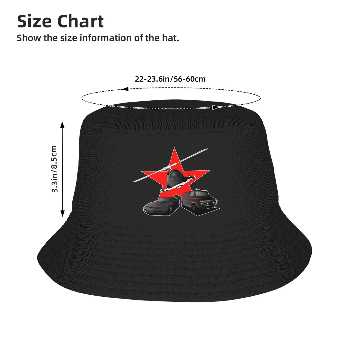 Men Women 80s Heroes Dark Version Bucket Hat
