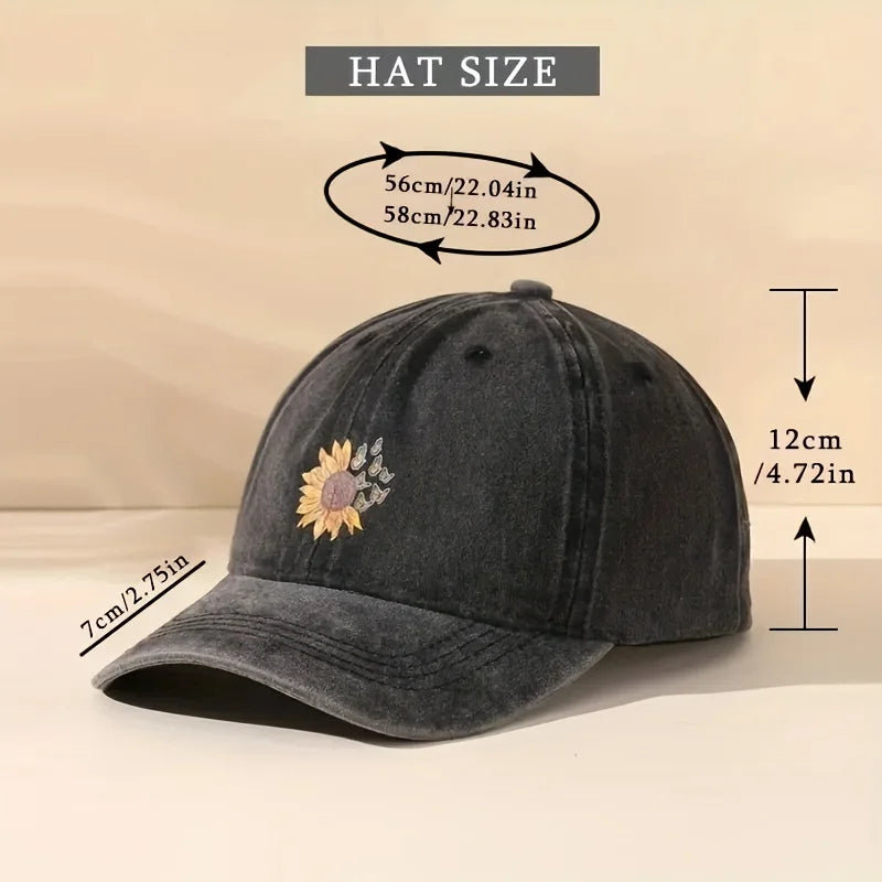 Sunflower Printed Baseball Cap