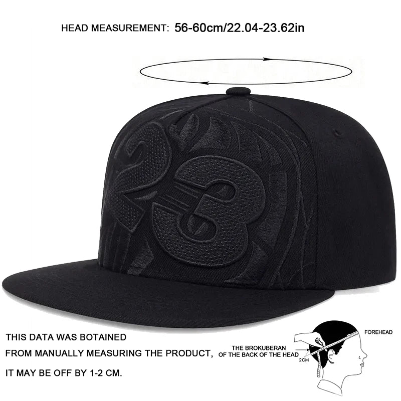 Unisex 23 Basketball Embroidery Hip-hop Hats Spring Autumn Adjustable Casual Snapback Caps