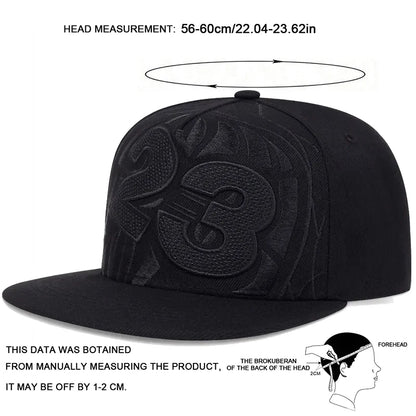 Unisex 23 Basketball Embroidery Hip-hop Hats Spring Autumn Adjustable Casual Snapback Caps