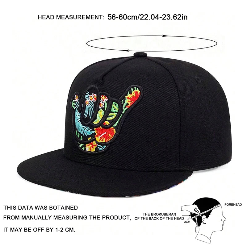 Unisex Fingers 666 Embroidery Hip-hop Hats Snapback Cap Baseball Caps Sunscreen Hat