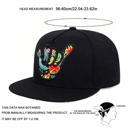 Unisex Fingers 666 Embroidery Hip-hop Hats Snapback Cap Baseball Caps Sunscreen Hat
