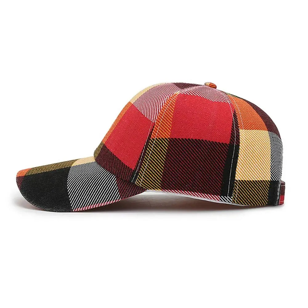 New Spring Summer Women Men Fashion Plaid Baseball Caps