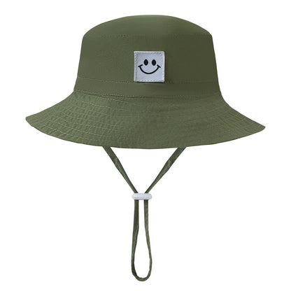 Summer Panama Baby Girls Hat Cute Smile Face Boys Fisherman Hat Baby Bucket Hat for Kids Toddler Bonnets