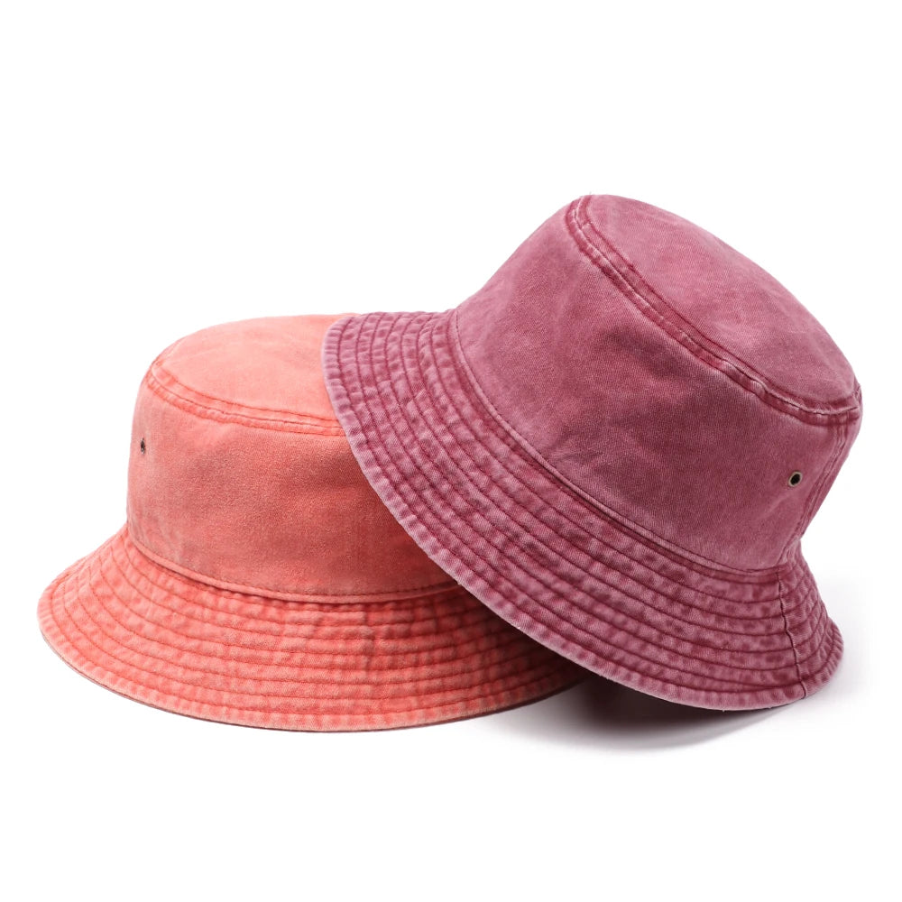 Fashion Denim Washed Bucket Hat Retro Foldable Sun Hat For Women Men