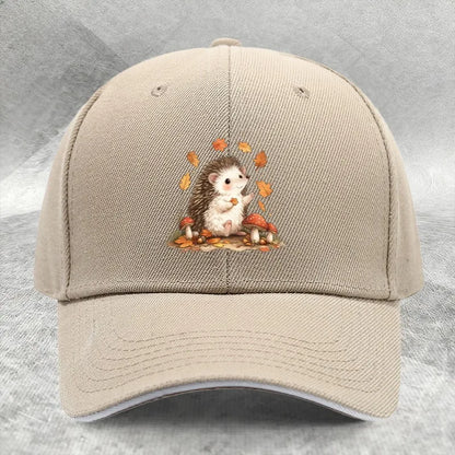 Autumn Hedgehog Mushroom Baseball Cap