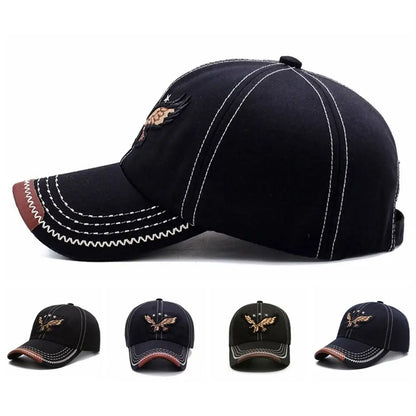 Fashion Embroidered Eagle Men Hat Breathable Adjustable Baseball Cap