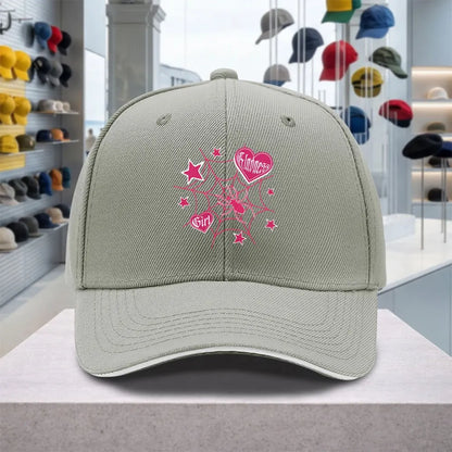 Spider Web Heart Pink Adjustable Sandwich Baseball Cap