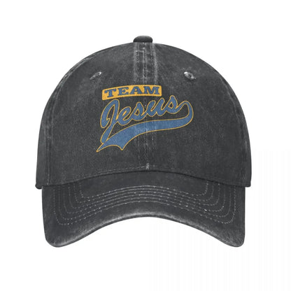 New Christian Team Jesus Denim Baseball Caps Snapback Sun Hat Women Men
