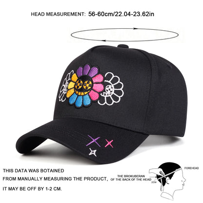Unisex Colorful Sunflower Embroidery Baseball Caps Spring And Autumn
