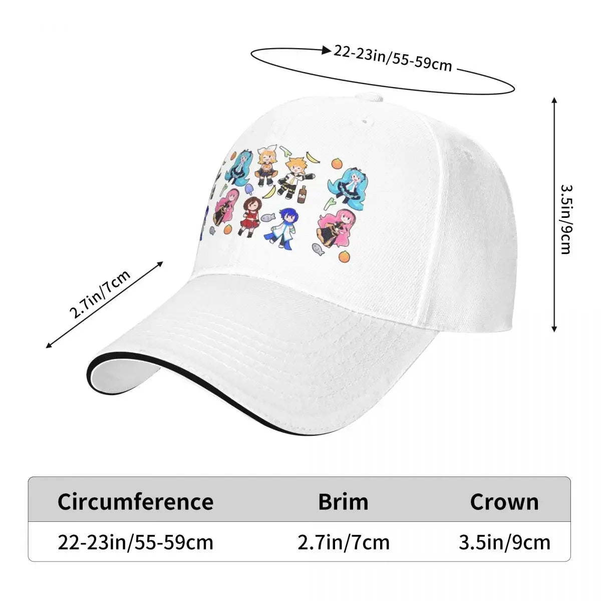 Unisex Baseball Hats Vocaloid Chibi Chaos! Miku