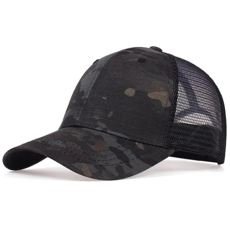 Unisex Solid Color Plaid Fabric Baseball Net Caps Spring Summer