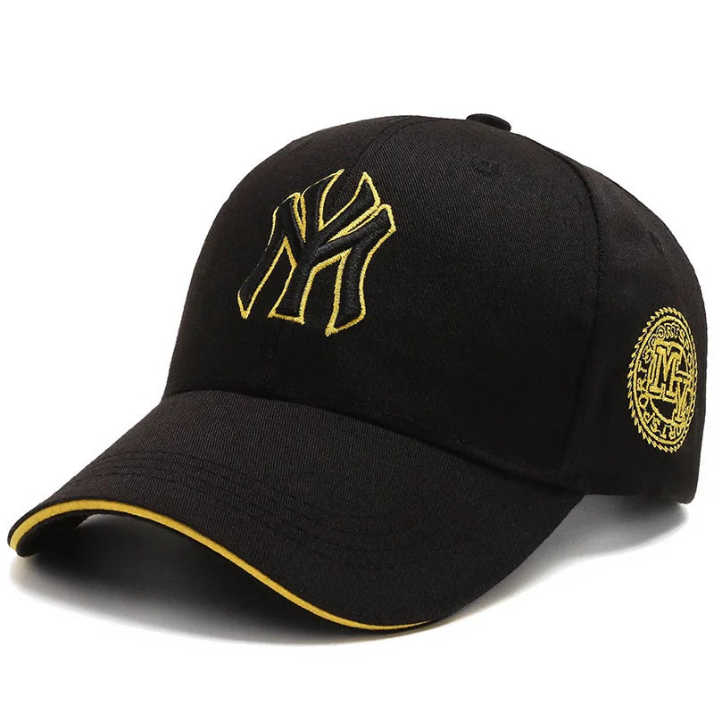 Four Seasons HatsMen Trendy Black Retro brooklyn Letter Embroidery Baseball Hat