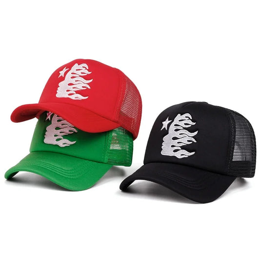 Summer Embroidered Side Face Pentagram Baseball Hats