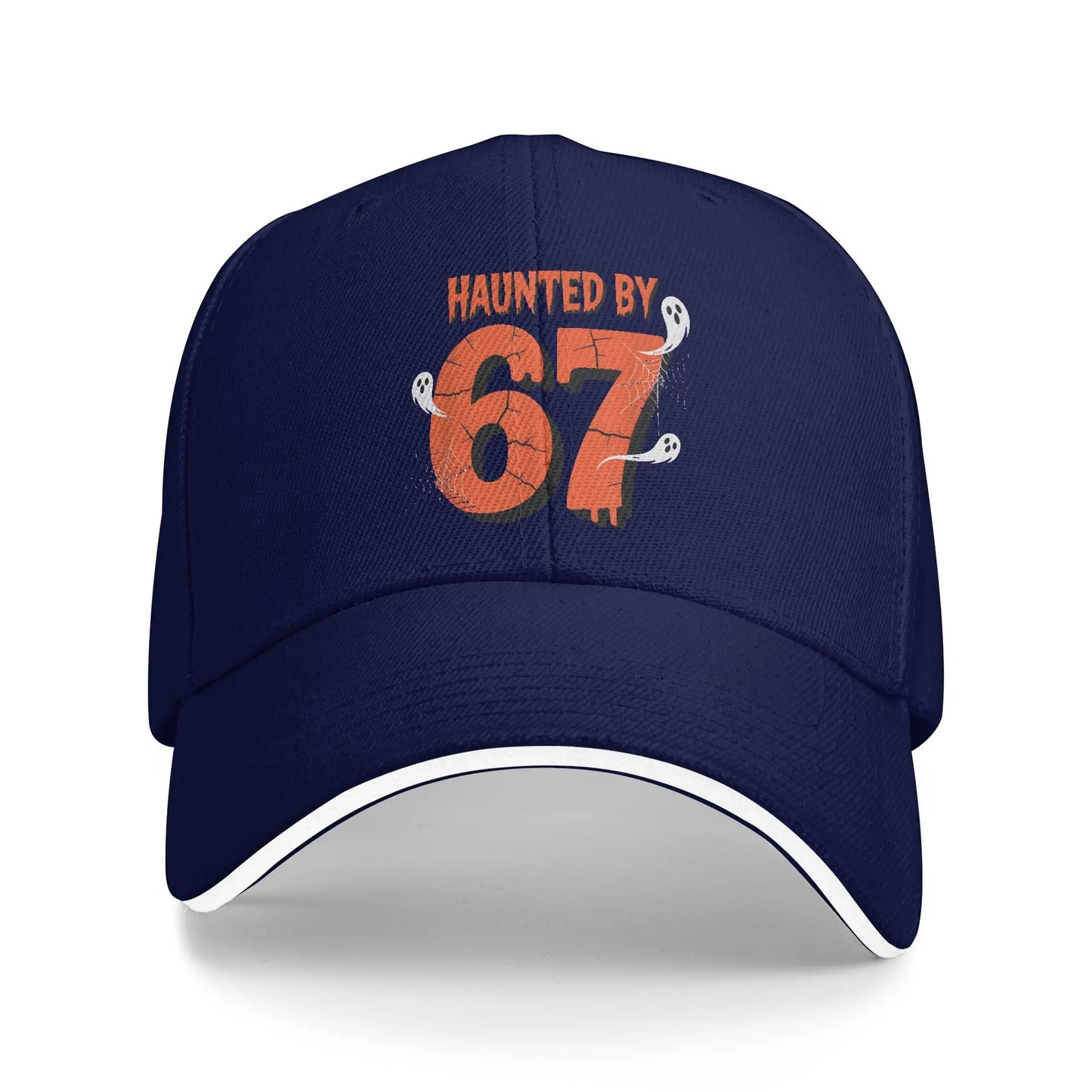Haunted By 67 Halloween Funny 67 Meme Six Seven Ghost Baseball Cap