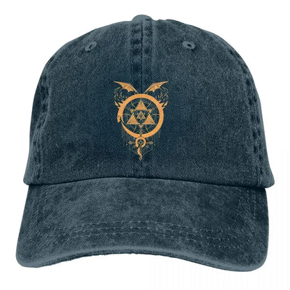 Fullmetal Alchemist Anime Multicolor Hat Peaked Men Women's Gilded Snakes Of Alchemy Baseball Caps
