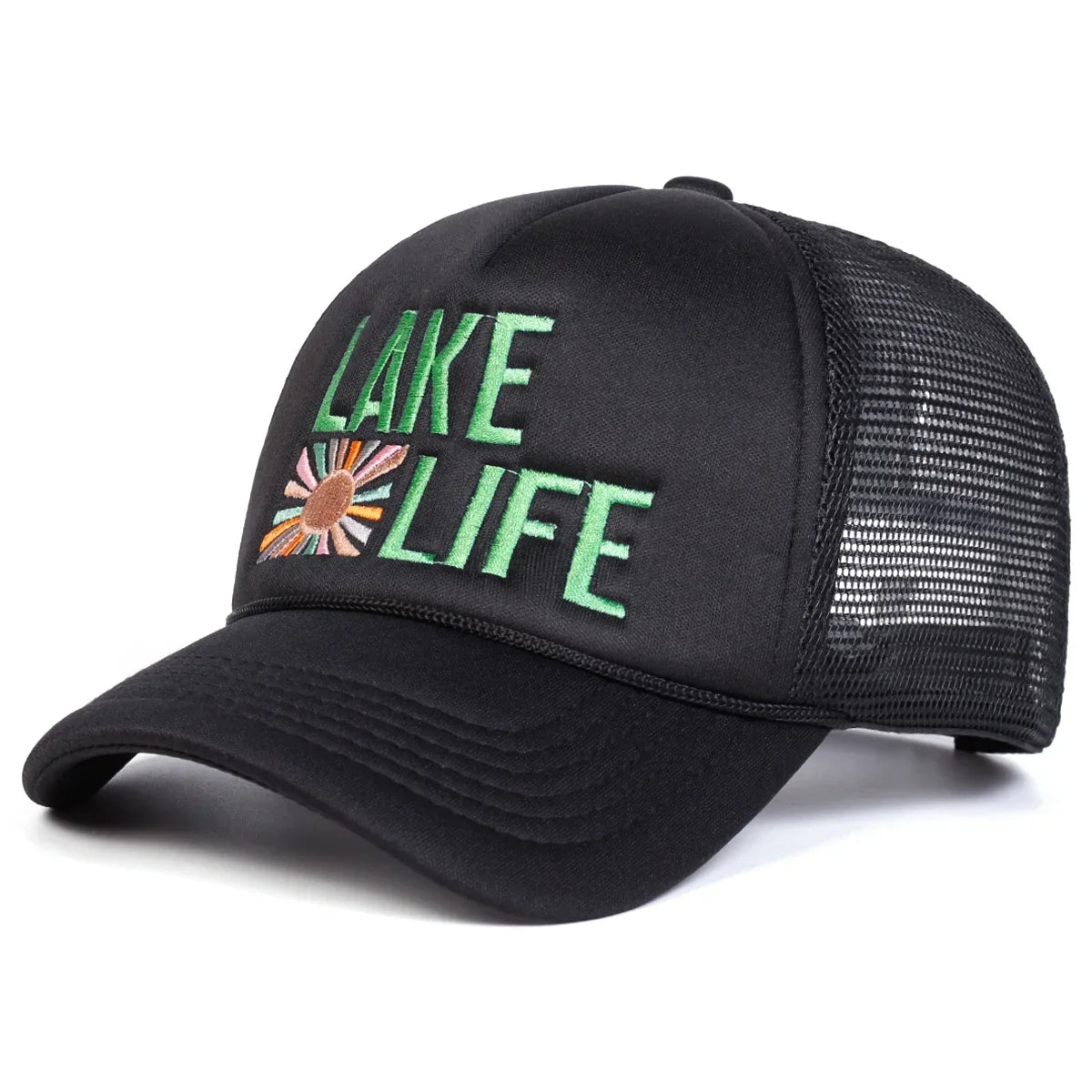 Unisex LAKE LIFE Letter Embroidery Baseball Caps