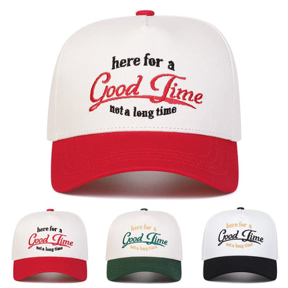 Unisex GOOD TIME Letter Embroidery Baseball Caps