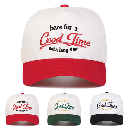 Unisex GOOD TIME Letter Embroidery Baseball Caps
