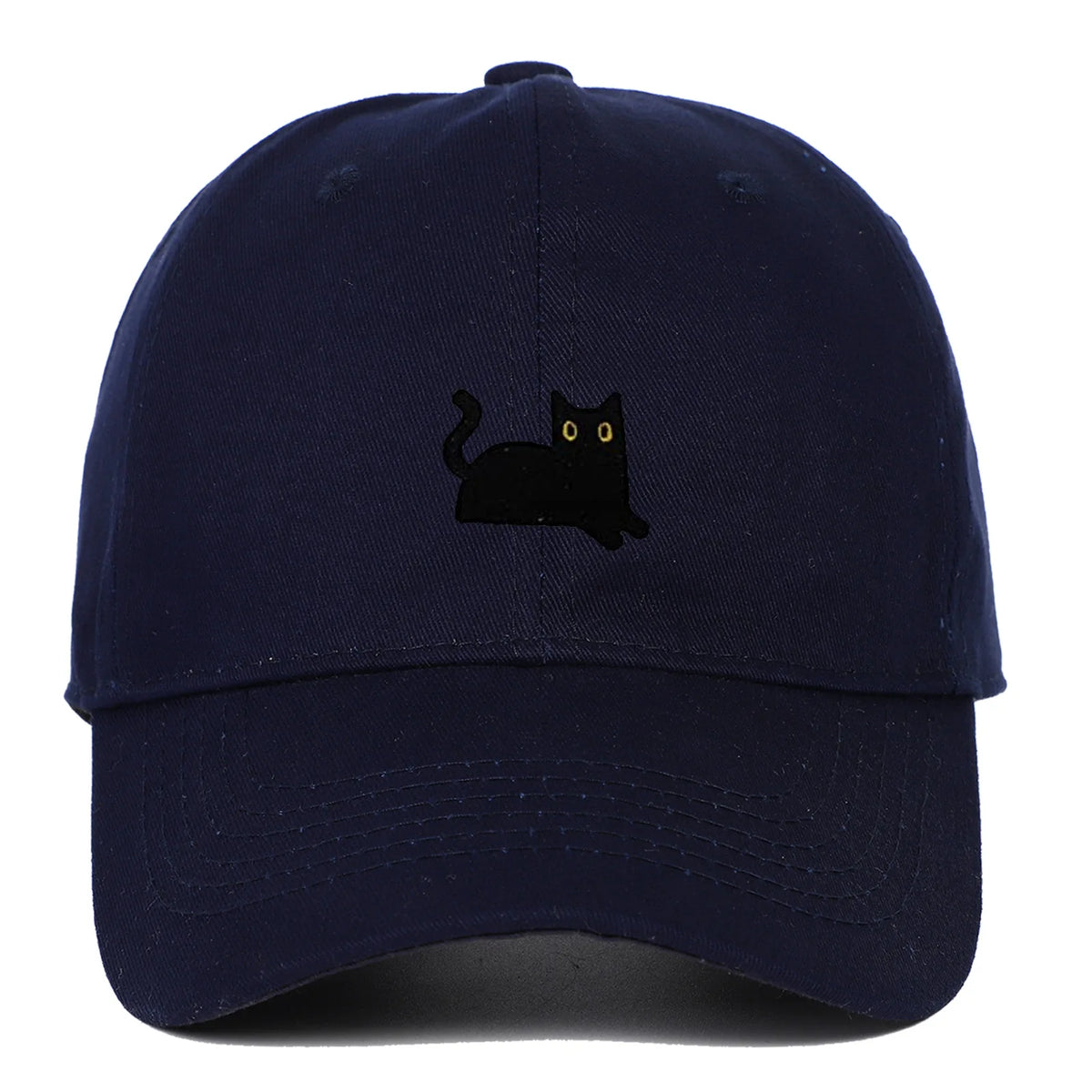 New Cute Cat Embroidery Soft Top Baseball Cap