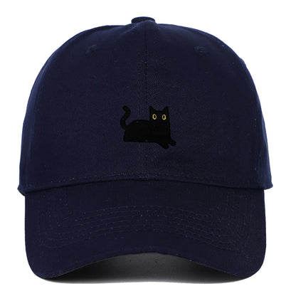 New Cute Cat Embroidery Soft Top Baseball Cap