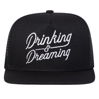 Unisex DRINKING DREAMING Embroidery Hip-hop Net Hats Baseball Caps Sunscreen Hat Cap Snapback Cap