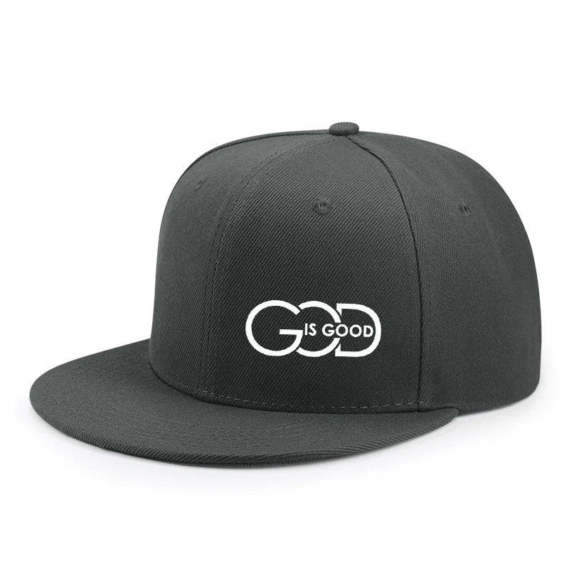 Unisex Adjustable Snapback Cap Street Flat Brim Hat Printed GOD IS GOOD