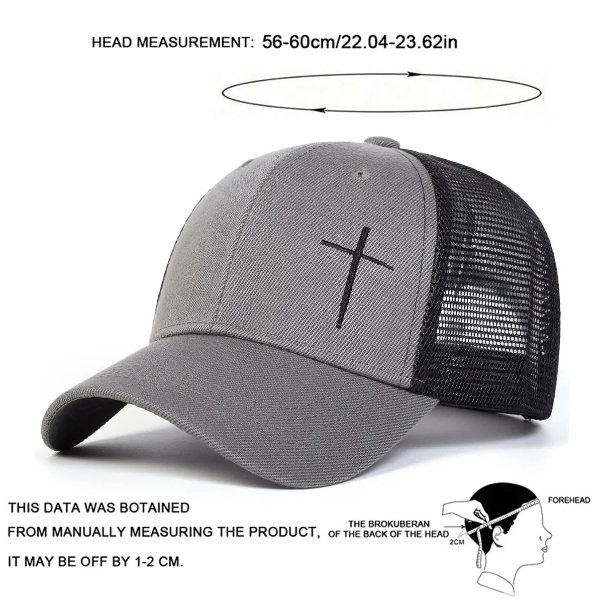 Unisex Cross Embroidery Baseball Caps