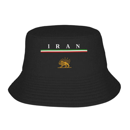Iran Flag With A Golden Lion Bucket Hat