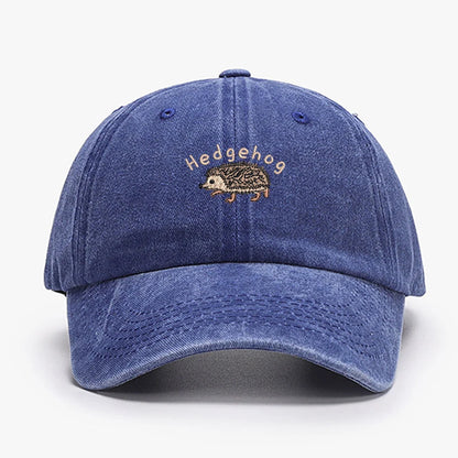 Embroidered Mini Hedgehog Vintage Baseball Caps For Men Women