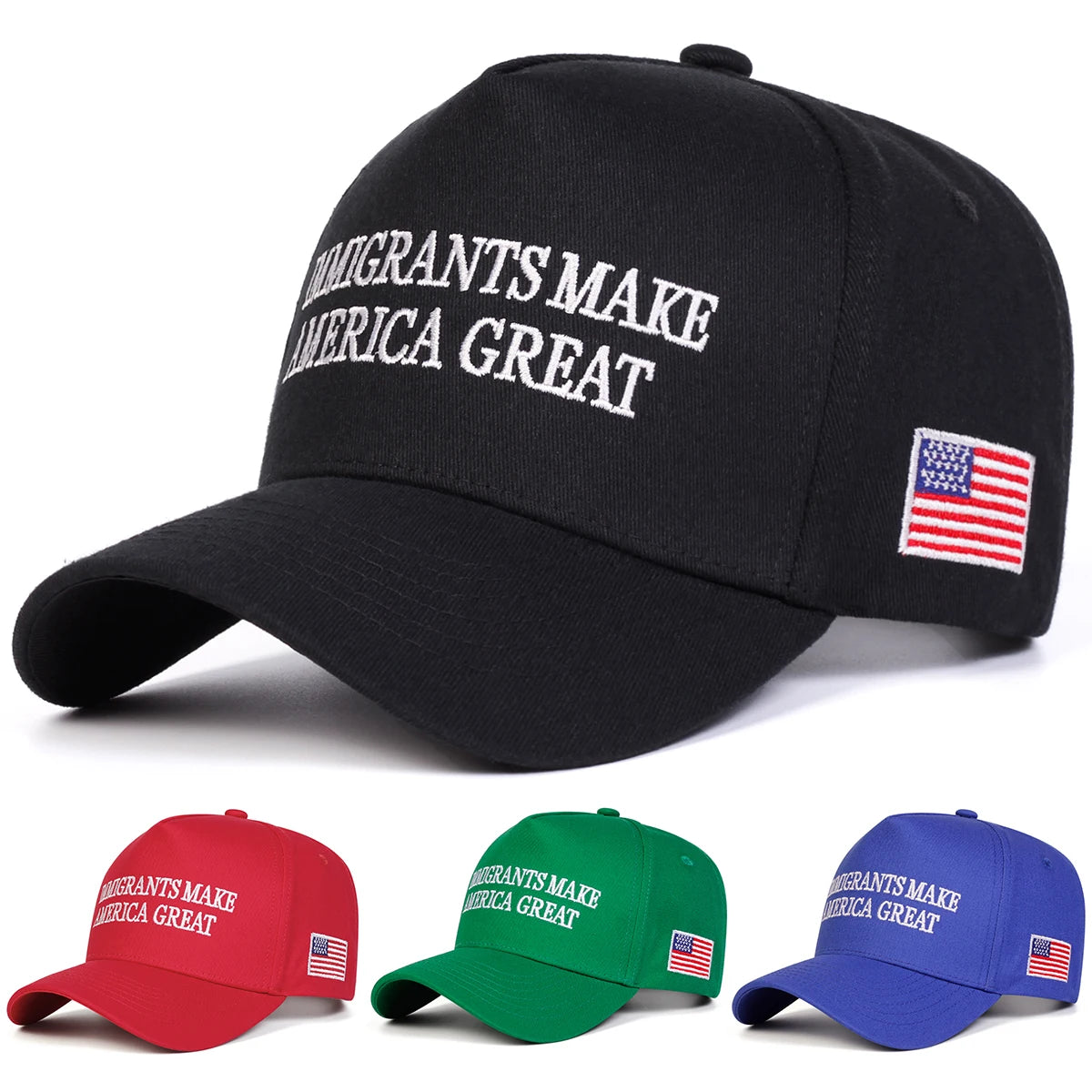 Unisex Immigrants Make Letter Embroidery Baseball Caps