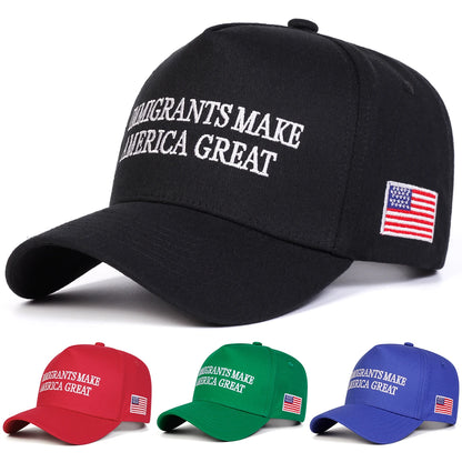 Unisex Immigrants Make Letter Embroidery Baseball Caps