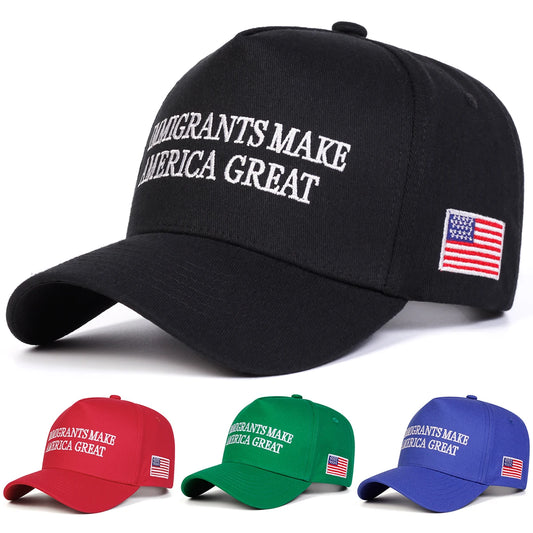Unisex Immigrants Make Letter Embroidery Baseball Caps
