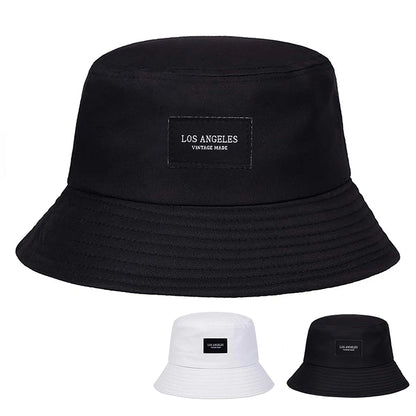 Unisex LOS ANGELES Letter Sticker Bucket Hats Fishermen Caps