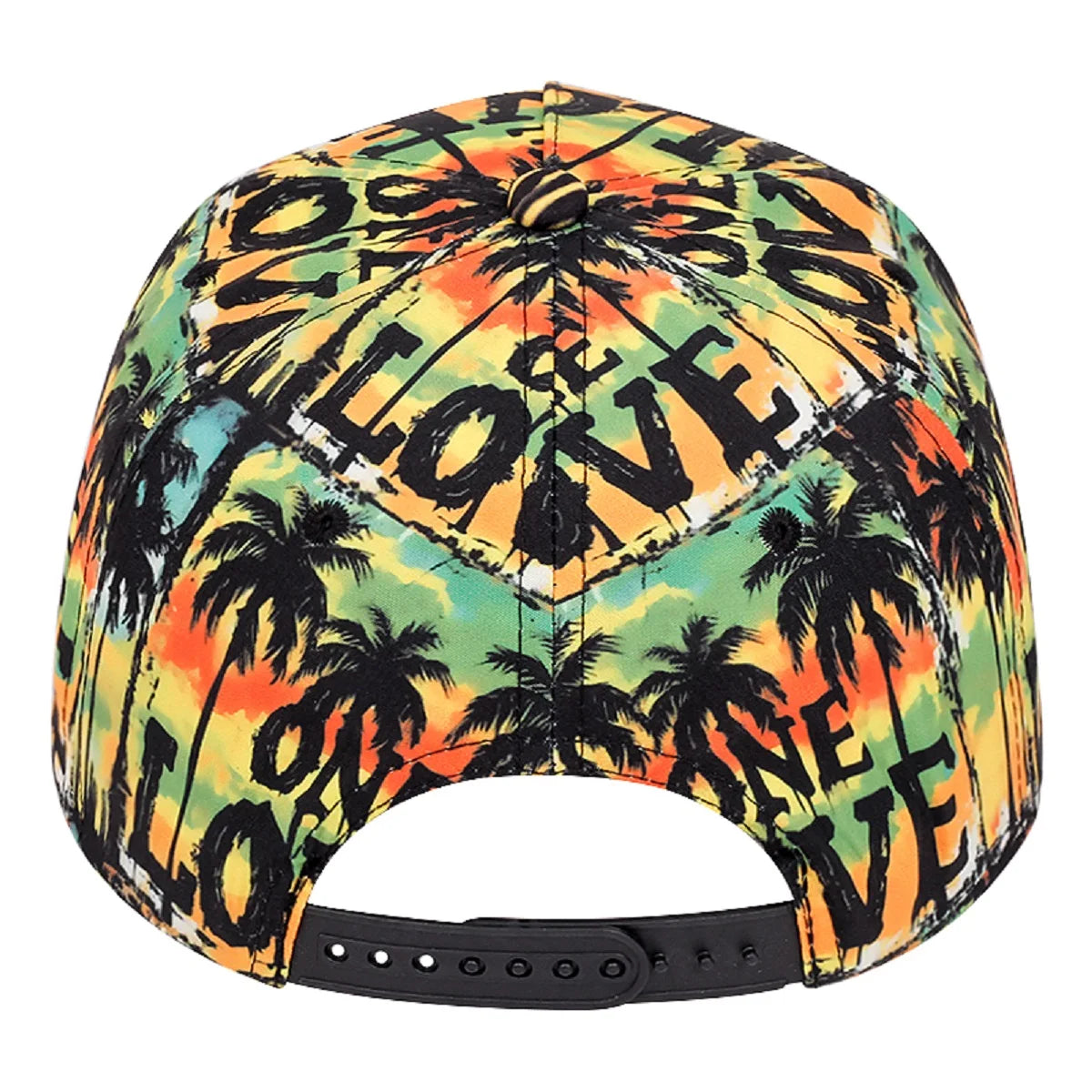 Printed LOVE Coconut Tree - Flat Edge Hat Fashion Men's Snapback Caps